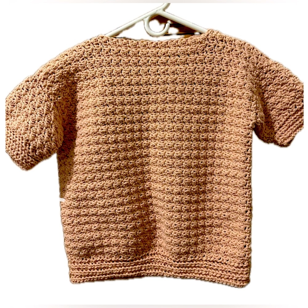Classic Crewneck Handmade 💯 %Cotton Crochet Sweater - Soft Pink
